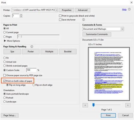 how to print double sided on adobe